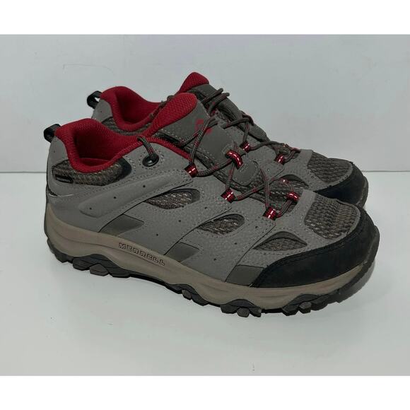 MERRELL Moab 3 Low Waterproof Hiking Shoes Leather Gray Athletic Kids 5M - Picture 1 of 11